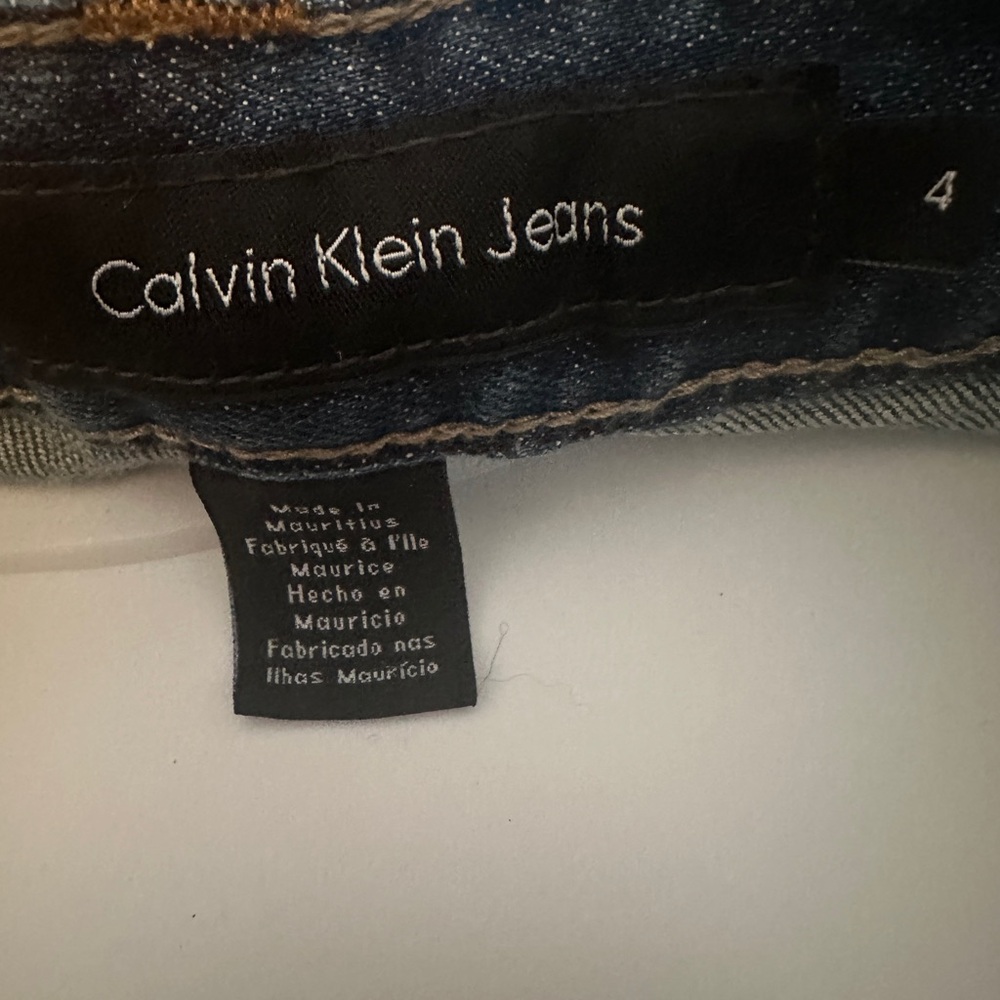Calvin Klein Jeans Low Rise Embellished Pockets Denim Blue Wash Bootcut - Picture 4 of 4